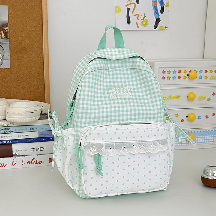 Stylish Gingham Pattern Backpack Stornfield