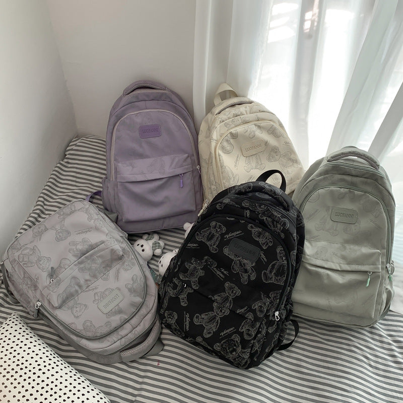 Backpack Made of Durable Nylon with Cute Bear Pattern Stornfield