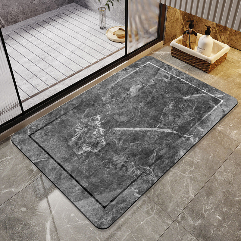 Floral Design Absorbent Bathroom Mat Stornfield