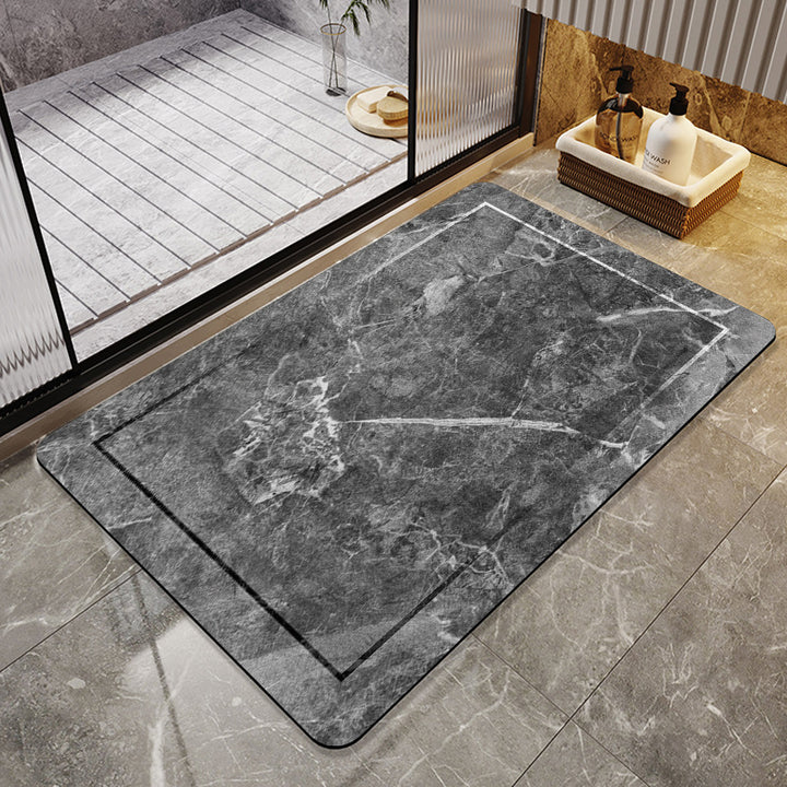 Floral Design Absorbent Bathroom Mat Stornfield
