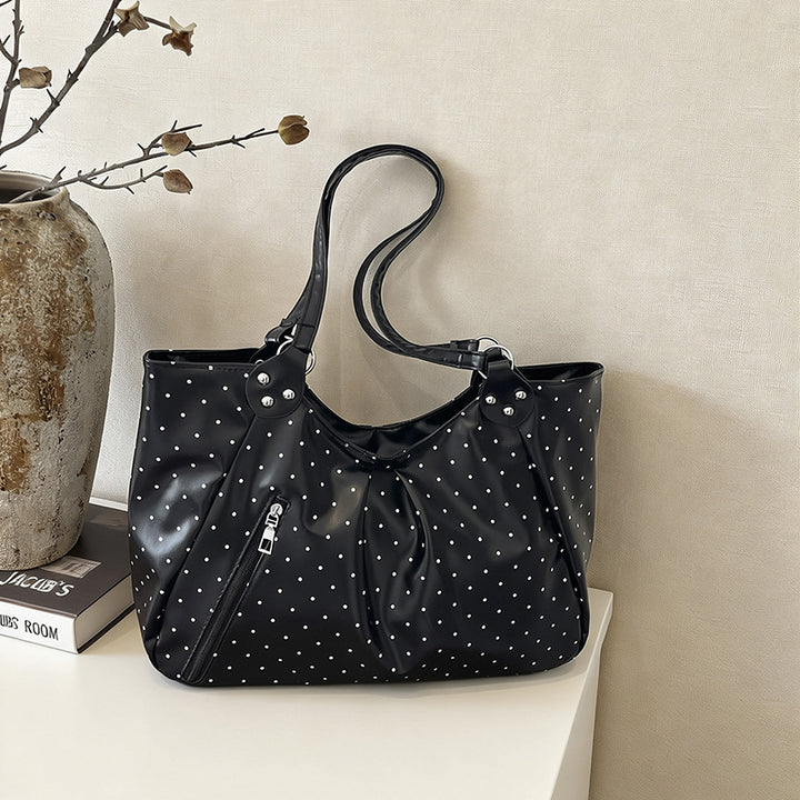 Polka Dot Patterned Handheld Tote Bag