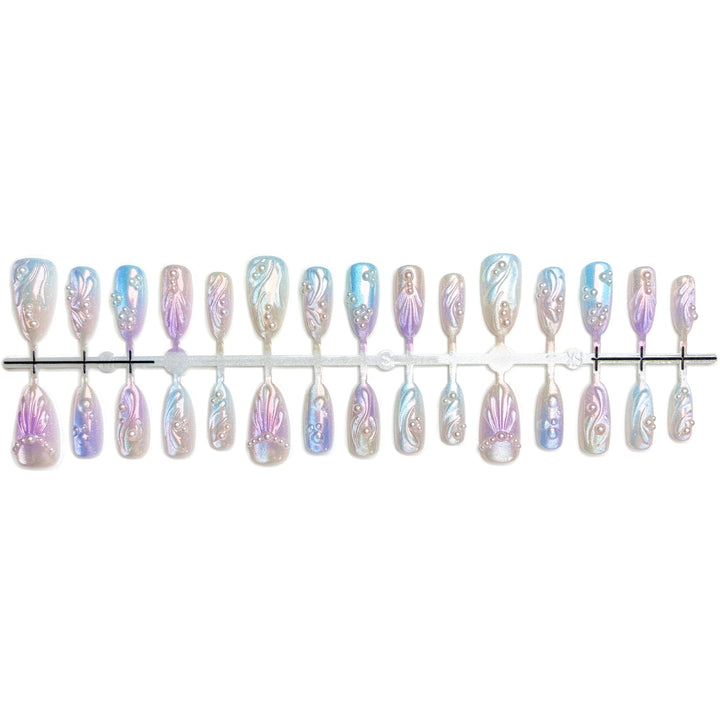 Elegant Pearl-Embellished Press-On Nail Set