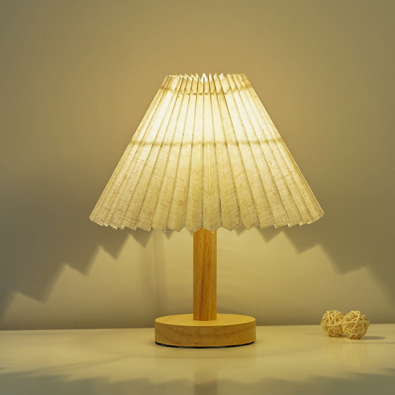 Modern Table Lamp with Pleated Shade