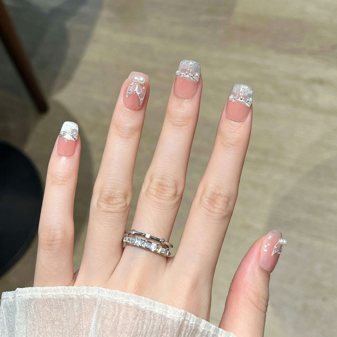 Elegant Crystal-Embellished Nail Extensions Stornfield