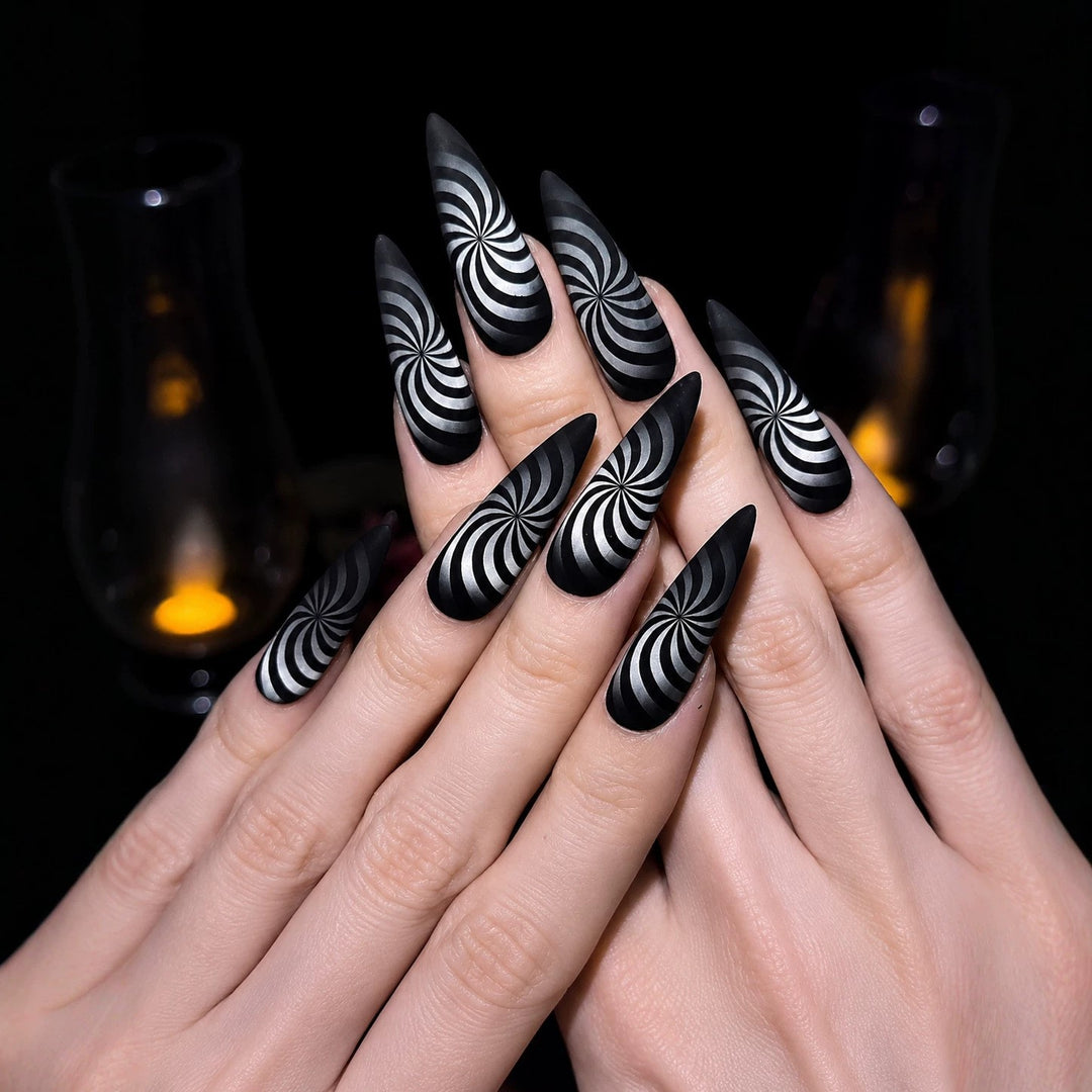 Artistic Spiral Design Nail Enhancements Stornfield