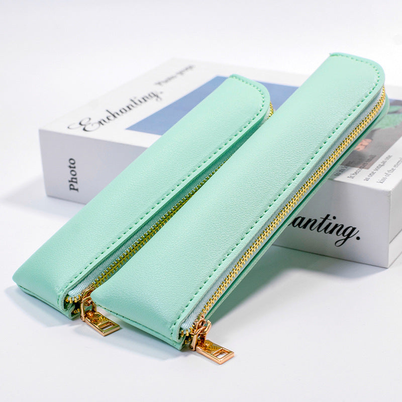 Premium Leather Zippered Pencil Case Stornfield