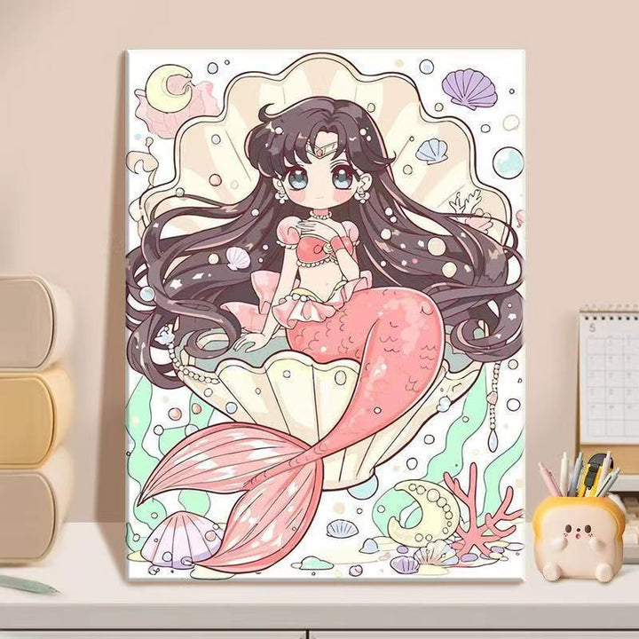 Anime-Inspired Mermaid Illustration Canvas Art Stornfield