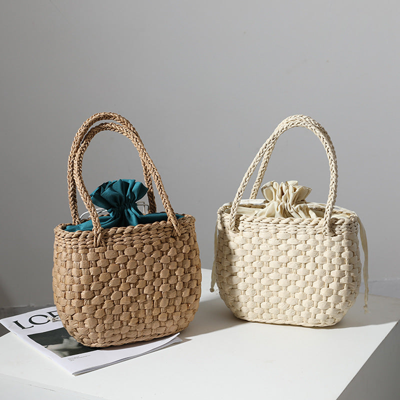 Handmade mini basket handbag with stylish woven pattern Stornfield