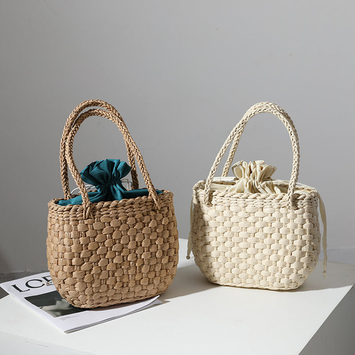 Handmade mini basket handbag with stylish woven pattern Stornfield