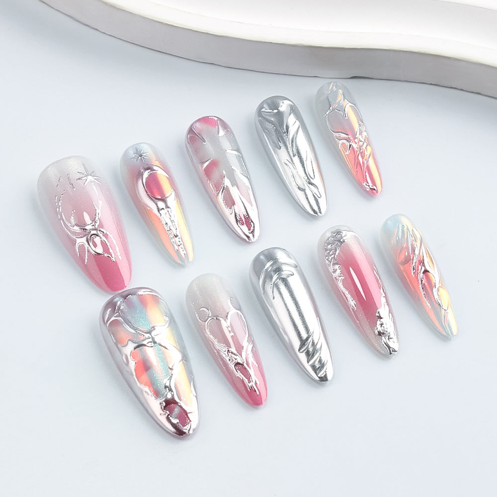 Artistic Metallic Nail Art Design Stornfield