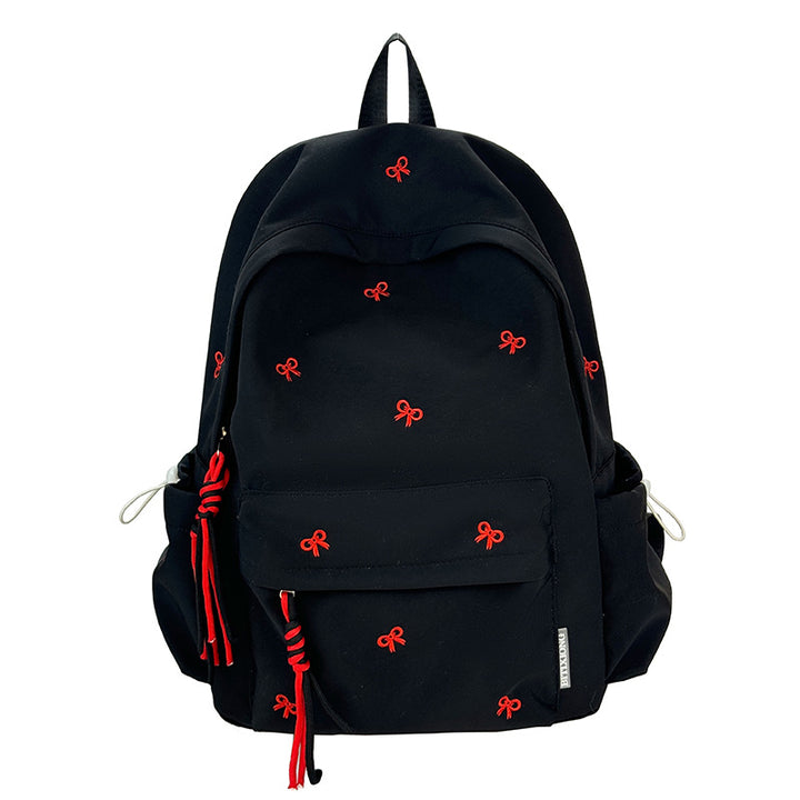 Backpack with Charming Bow Design and Practical Compartments Stornfield