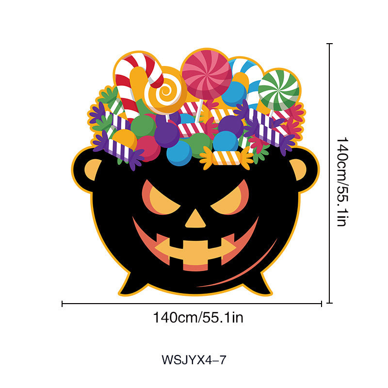 Large Halloween wall sticker vinyl with dancing skeletons and removable self-adhesive film