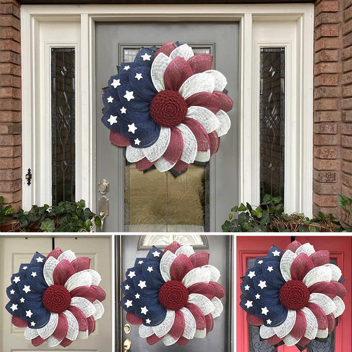 Patriotic Burlap Door Wreath Stornfield