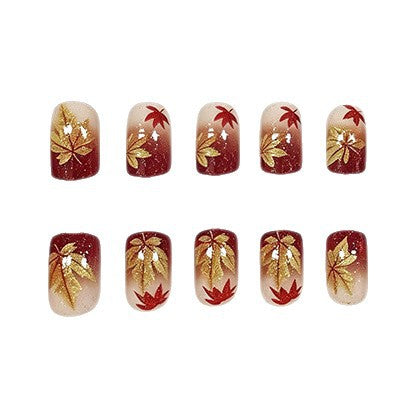 Autumn Leaf Design Nail Art Stornfield