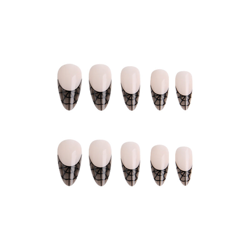 Artful nail tips with elegant spider web pattern Stornfield