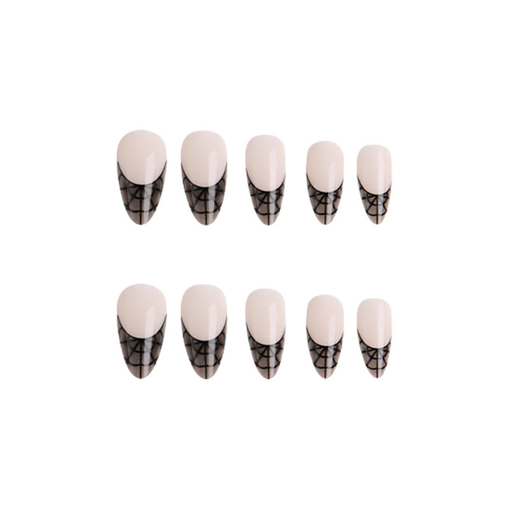 Artful nail tips with elegant spider web pattern Stornfield