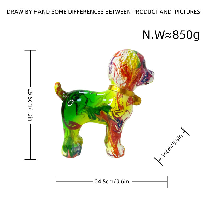 Artful dog sculpture with colorful design Stornfield