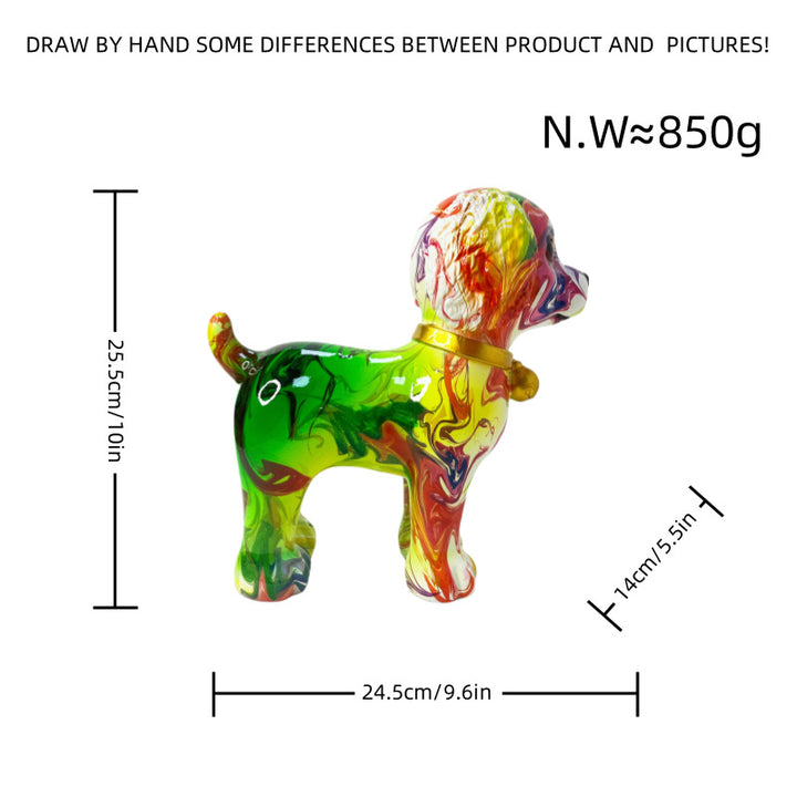 Artful dog sculpture with colorful design Stornfield