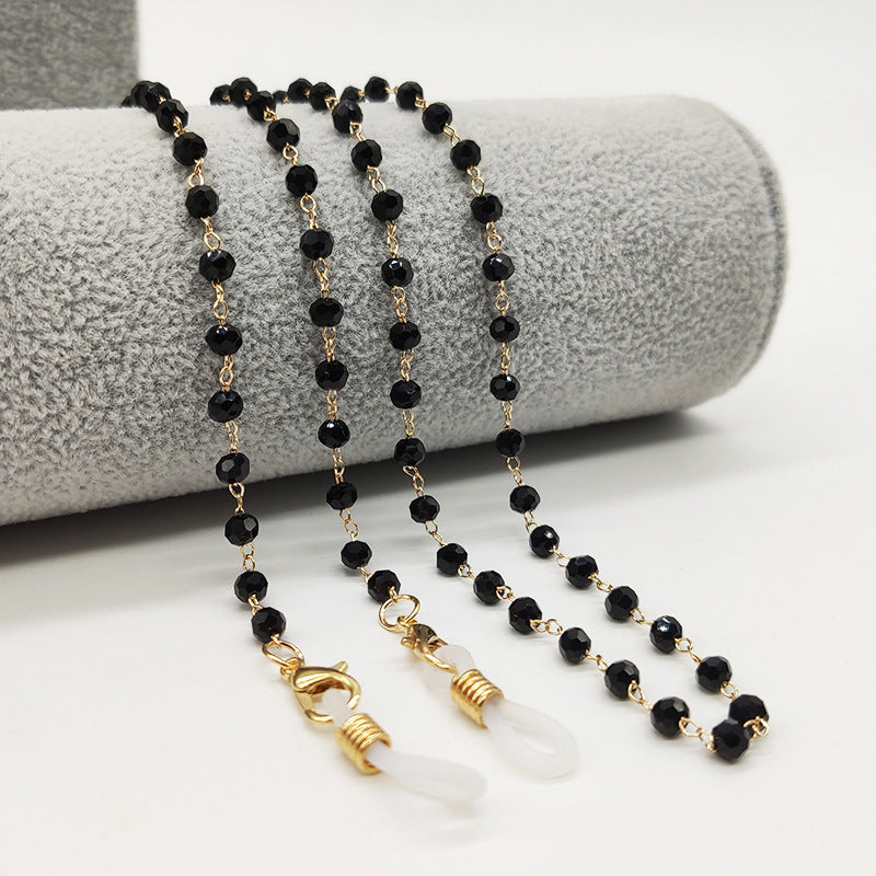 Glasses holder jewelry made of crystal beads Stornfield