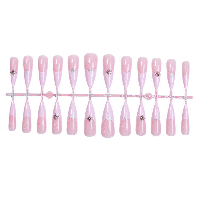 Artificial nail set with elegant glitter and floral design Stornfield