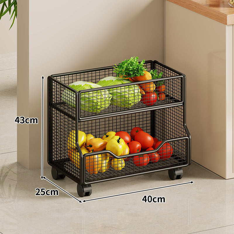 Two-Tier Wire Mesh Countertop Vegetable and Fruit Storage Rack