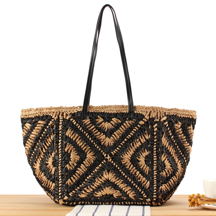 Large Beach Bag Made of Woven Bast Stornfield
