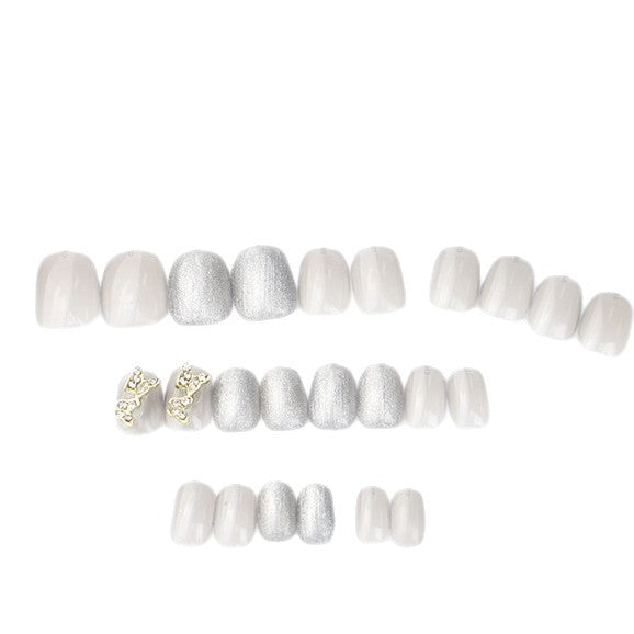 Glittery Press-On Nail Art Set with Elegant Butterfly Accents Stornfield