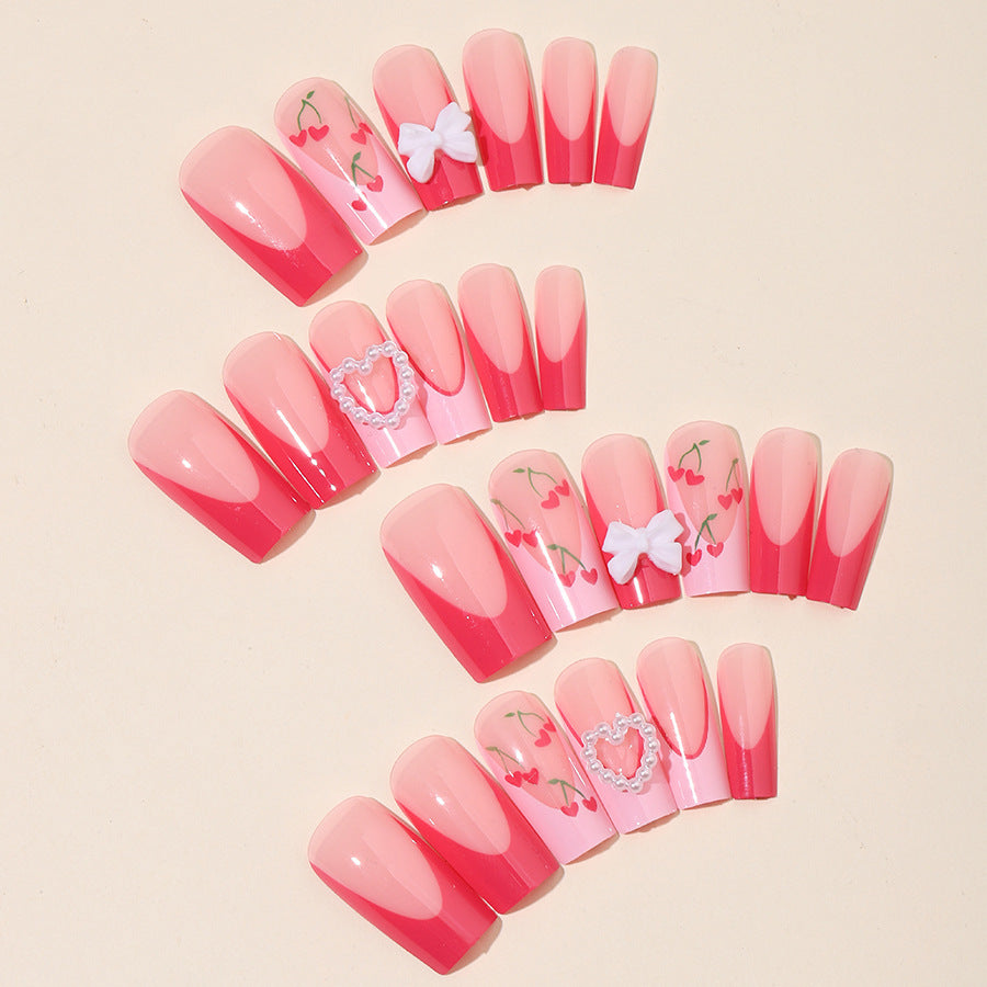 Artificial nail set with romantic floral designs Stornfield