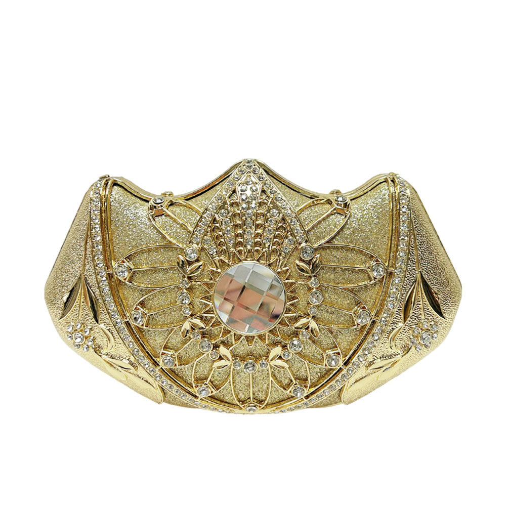 Floral-Inspired Rhinestone Evening Clutch