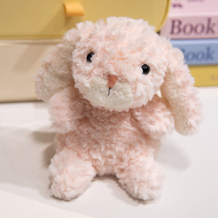Plush Sitting Bunny Comforter with Microfiber Curly Fur Weighted Huggable Core & Embroidered Face Stornfield