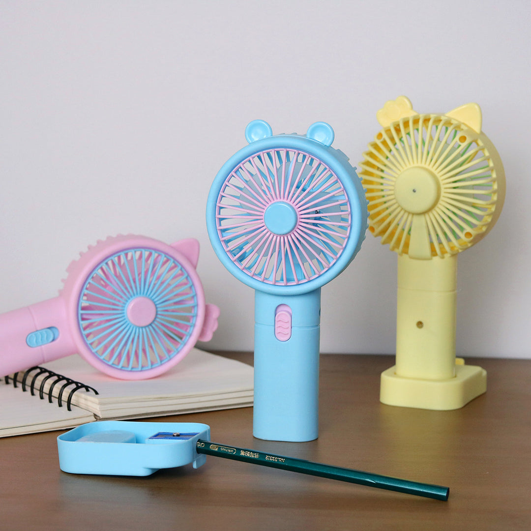 Unisex Portable Handheld Fan with Creative Cat Ears Design Stornfield