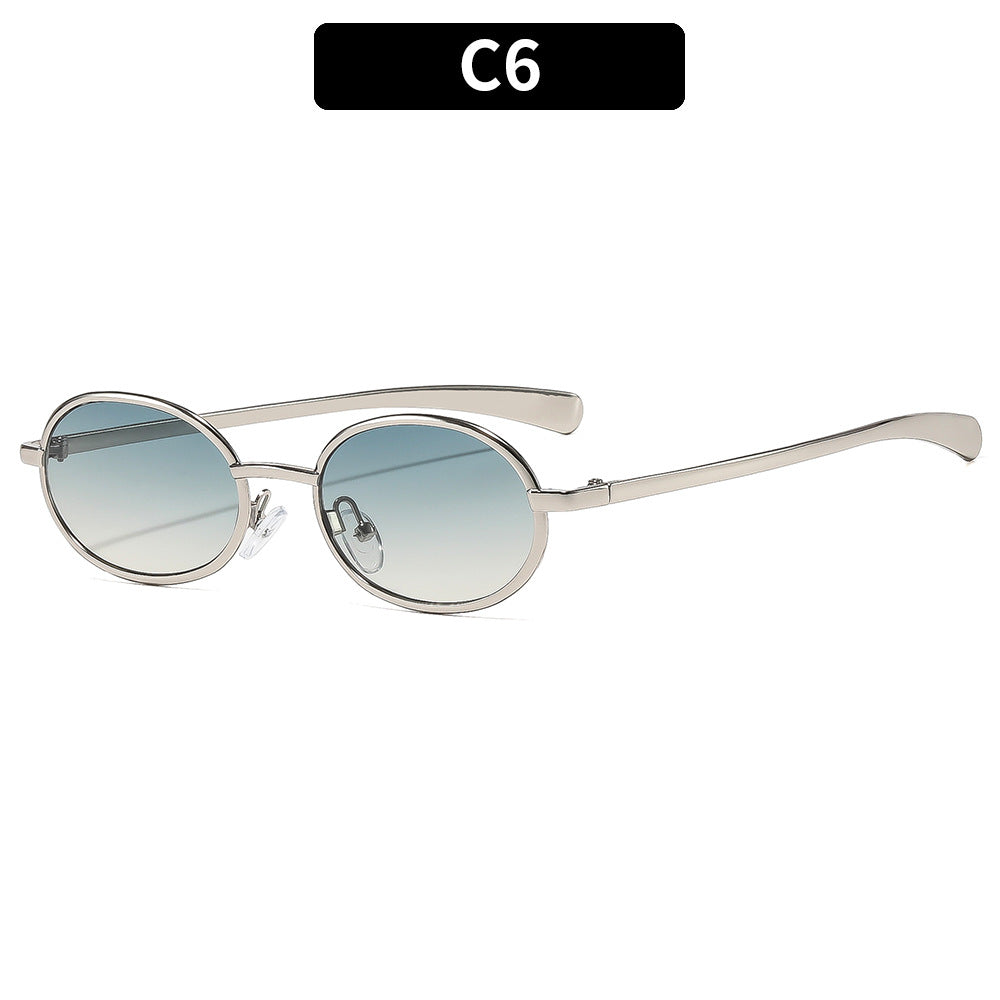 Luxurious Retro Oval Frame Sunglasses