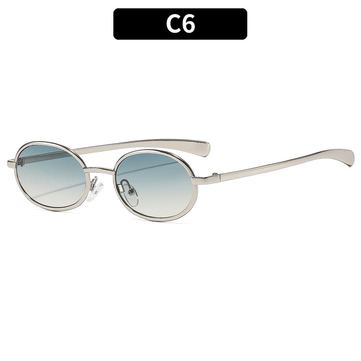 Luxurious Retro Oval Frame Sunglasses