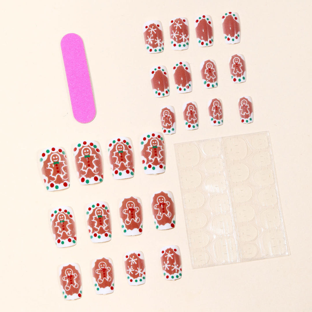 Festive Gingerbread-Themed Nail Art Extensions Stornfield