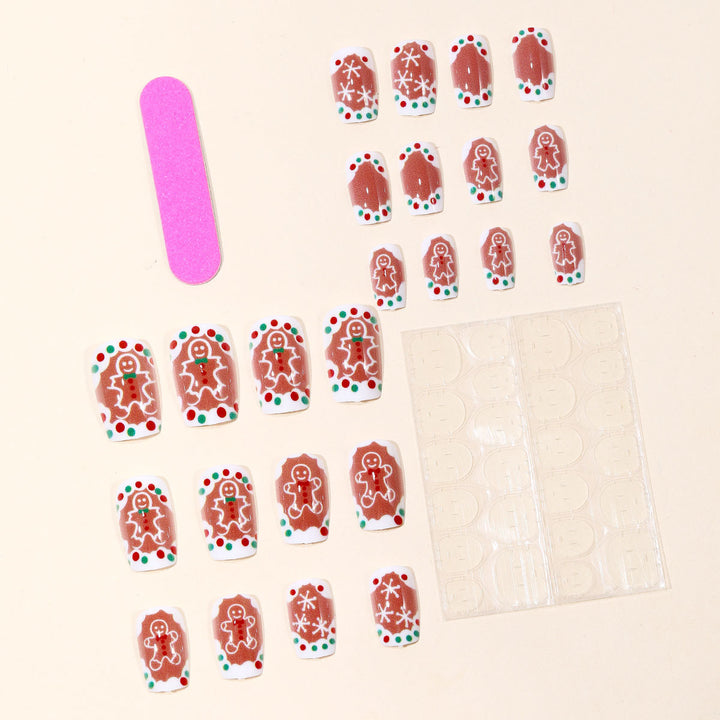 Festive Gingerbread-Themed Nail Art Extensions Stornfield