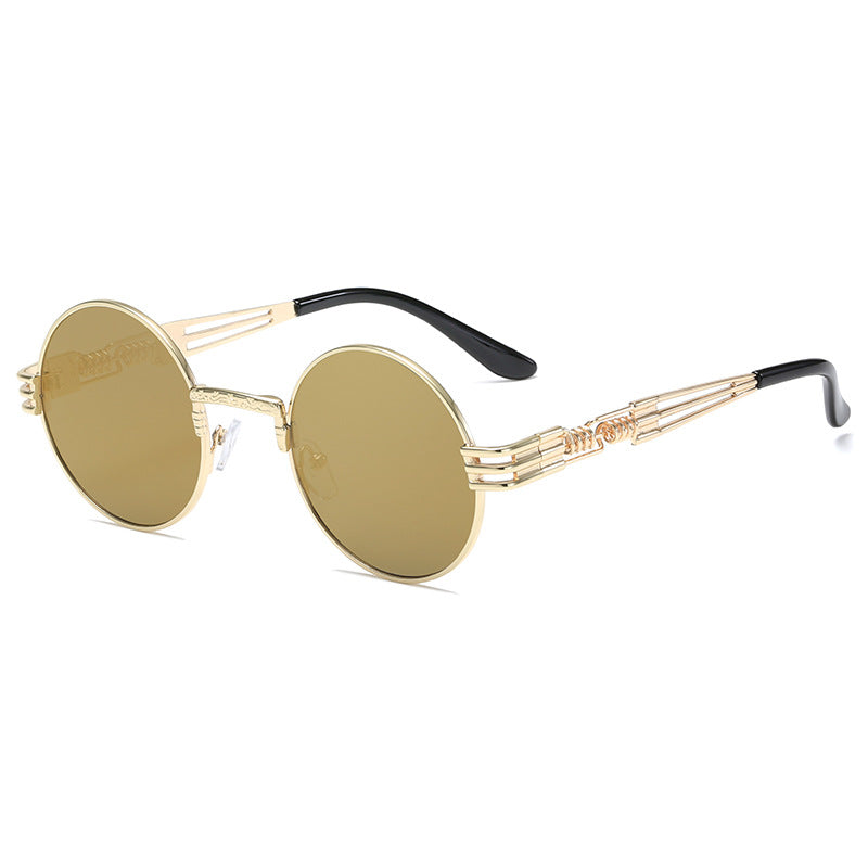 Women's Retro-Inspired Round Sunglasses with Unique Metal Frame Stornfield