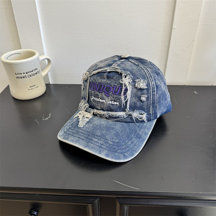 Men's Distressed Denim Graphic Cap Stornfield