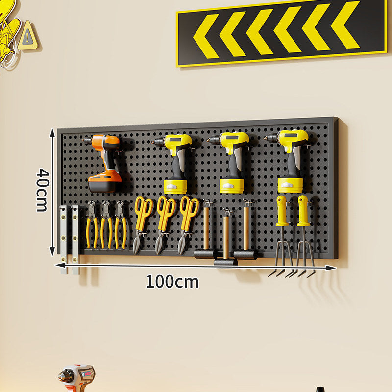 Large Rectangle Wall-Mounted Perforated Metal Pegboard Tool Storage Panel