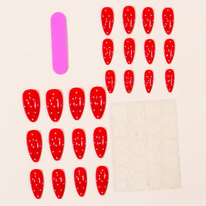 Glossy Polka Dot Stiletto Nail Art Extensions Stornfield