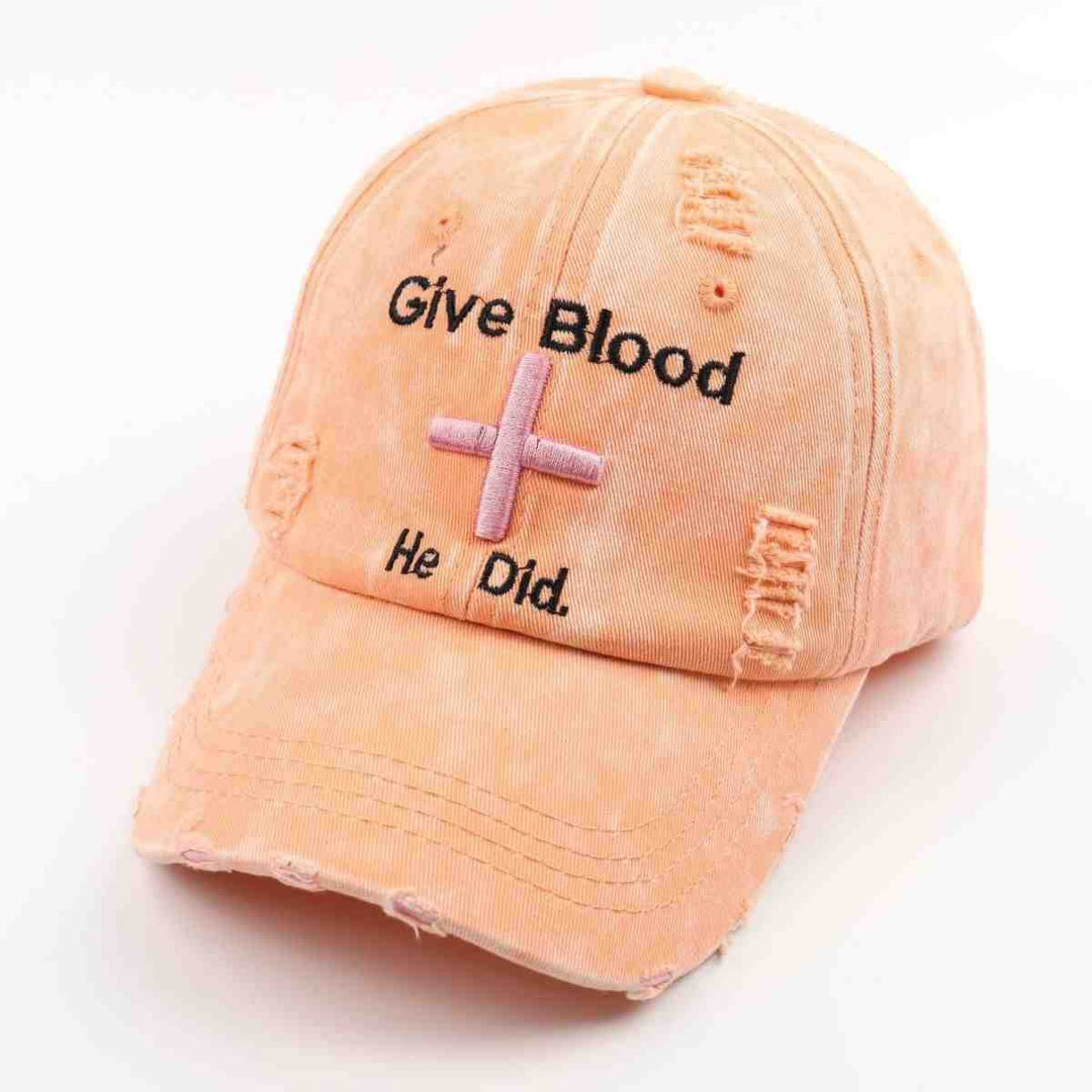 Women's Distressed Graphic Baseball Cap with Inspirational Message Stornfield