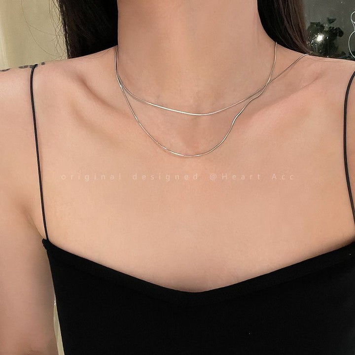 Layered Sleek Silver Chain Necklace Stornfield