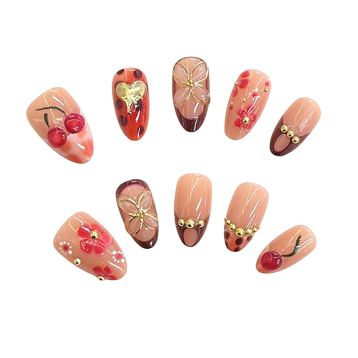 Artistic Floral Accent Press-On Nails Stornfield 1787225333