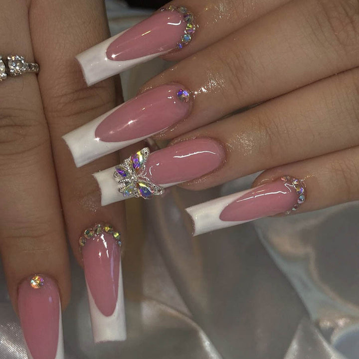 Elegant Butterfly-Embellished Nail Extensions Stornfield