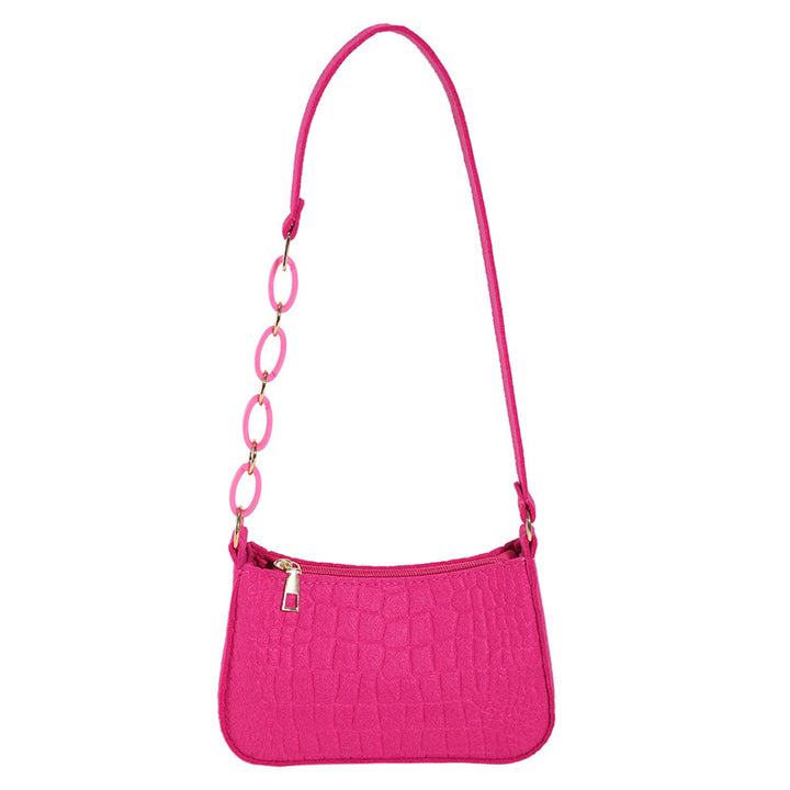 Croc-Textured Mini Crossbody Bag