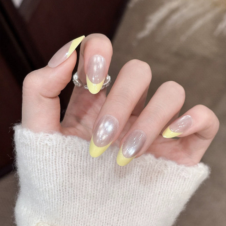 Glossy Almond-Shaped Press-On Nails