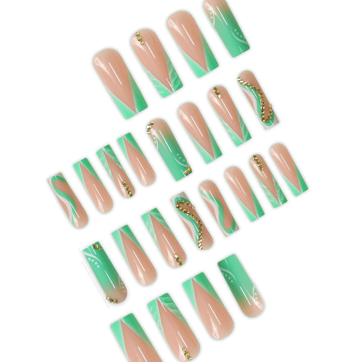Decorative Press-On Nail Art Set with Rhinestone Accents Stornfield