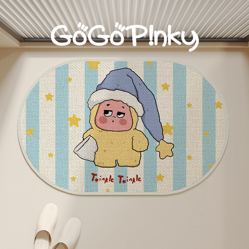 Whimsical Cartoon Character Bath Rug