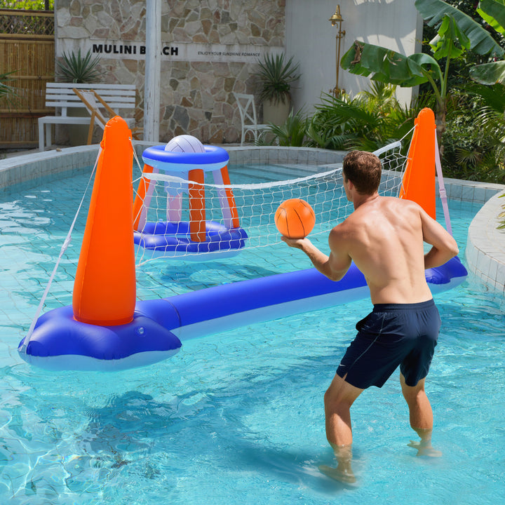 Unisex Inflatable Water Play Set with Volleyball and Basketball Net Stornfield