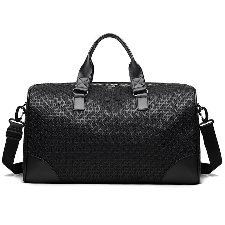 Luxury Woven Leather Weekend Duffle Bag Stornfield