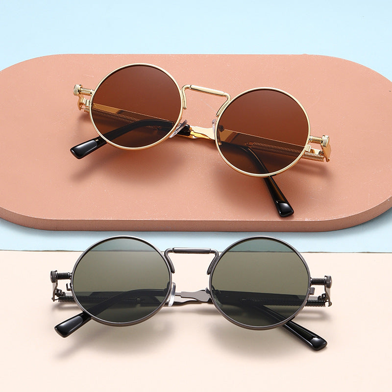 Women's fashionable round sunglasses with precise metal frame Stornfield
